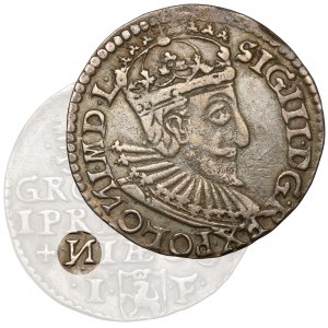 Sigismund III Vasa, Trojak Olkusz 1593 - reversed N - rare