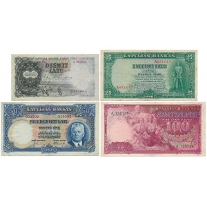 Latvia, 10 -100 Latu 1934-38 (4pcs)