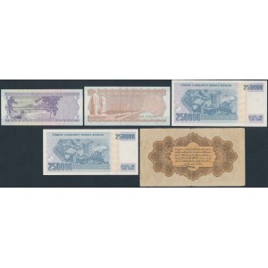 Turcja, zestaw banknotów (5szt)