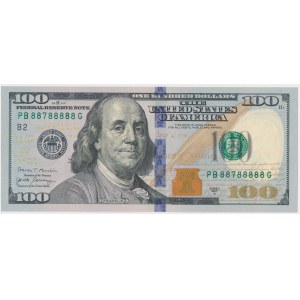 USA, 100 Dollars 2017 - 88788888