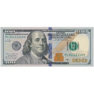 USA, 100 Dollar 2017 - numer radarowy - 01111110