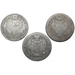 5 złotych polskich 1816, 1817 i 1830, zestaw (3szt)