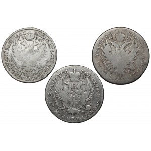 5 poľských zlotých 1816, 1817 a 1830, sada (3ks)