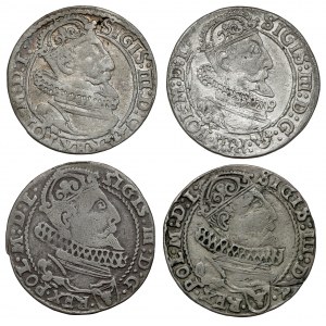 Sigismund III Vasa, Six Pack Cracow 1624-1626, set (4pcs)