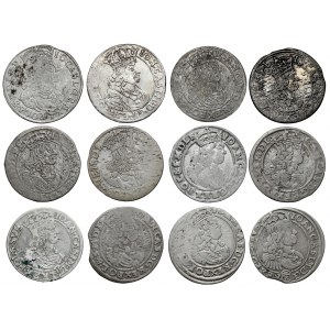 John II Casimir, Crown sixpences 1661-1667 (12pcs)