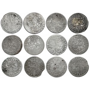 John II Casimir, Crown sixpences 1661-1667 (12pcs)