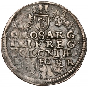 Sigismund III. Vasa, Trojak Poznań 1596 - Datum neben dem Wappen - selten
