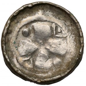 CNP VII cross denarius - with pastoral to the left