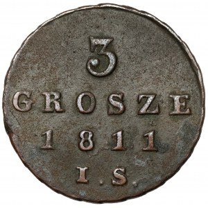 Herzogtum Warschau, 3 Pfennige 1811 I.S..
