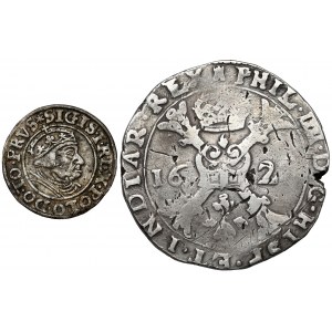 Žigmund I. Starý, Grosz 1539 + Patagon 1622, sada (2ks)