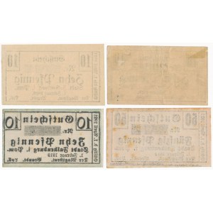 Falkenburg (Zlocieniec), 3x 10 and 50 pfg 1920 (4pcs)
