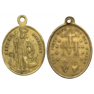 Religious medallions, brass (2pcs)