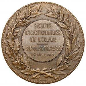 Francie, GOVIGNON, Medaile Société d' Horticulture 1852-1902 - bronzová