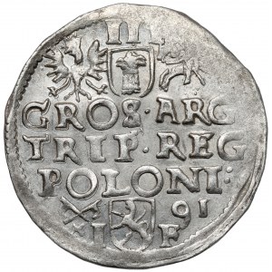 Zygmunt III Waza, Trojak Poznań 1591 - bardzo ładny