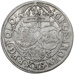 Zygmunt III Waza, Szóstak Kraków 1623 - data rozstrzelona - Sas w tarczy