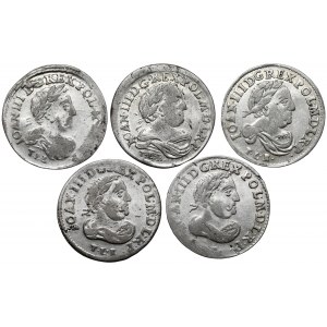 John III Sobieski, Sixth of Bydgoszcz 1681-1684 TLB, set (5pcs)