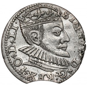 Zygmunt III Waza, Trojak Ryga 1590 - duża głowa - o w zerze