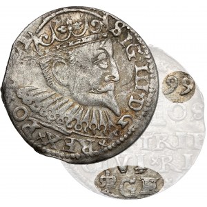 Zygmunt III Waza, Trojak Ryga 1599 - lilia z LEWEJ - rzadki