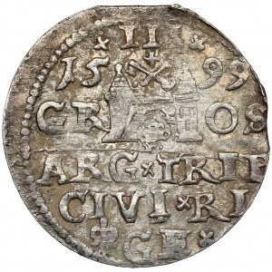 Sigismund III Vasa, Trojak Riga 1599 - Lilie der LINKEN - selten