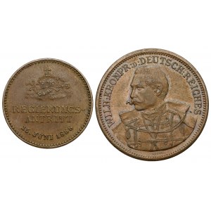 Germany, Prussia, set of bronze tokens (2pcs)