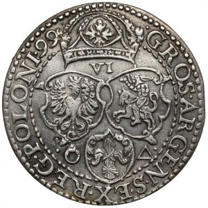 Zygmunt III Waza, Szóstak Malbork 1599 - duża głowa - rzadki