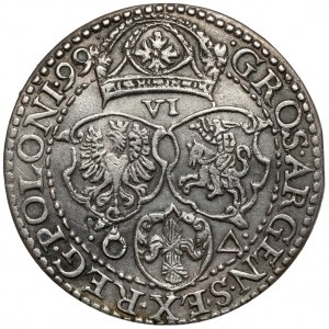 Sigismund III Vasa, Malbork Sixpence 1599 - large head - rare