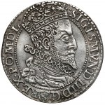 Sigismund III. Vasa, Sixpence von Malbork 1599 - großer Kopf - selten