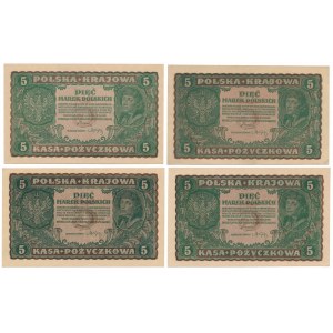 5 mkp 08.1919 - verschiedene Serien (4 St.)