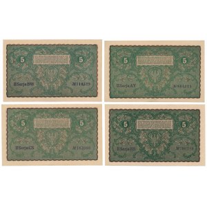 5 mkp 08.1919 - verschiedene Serien (4 St.)