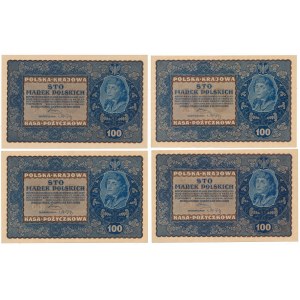 100 mkp 08.1919 - verschiedene Serien (4 St.)