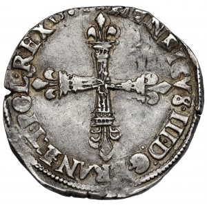 Heinrich von Valois, 1/4 Ecu (quart d'écu) 1584? F, Angers