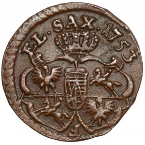 Augustus III. Sachsen, Gubin Regal 1753 - invertiertes F - schön