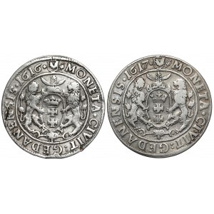 Sigismund III Vasa, Ort Gdansk 1616 and 1617, set (2pcs)