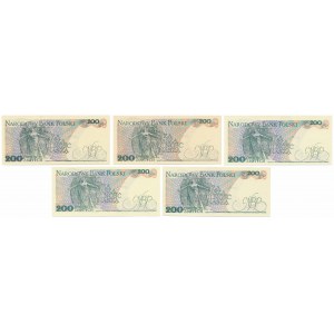 200 gold 1988 - sundry series (5pcs)