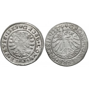 Sigismund I the Old, Torun penny 1529 and 1534, set (2pcs)