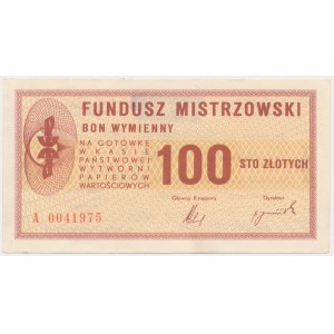 PWPW, směnný poukaz Master Fund - 100 PLN 1982 pro Jana Moczydłowského