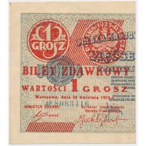 1 grosz 1924 - AP - lewa połowa