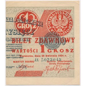 1 grosz 1924 - AX - prawa połowa