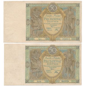 50 Zloty 1925 - Ser.L und Ser.AN (2Stück)