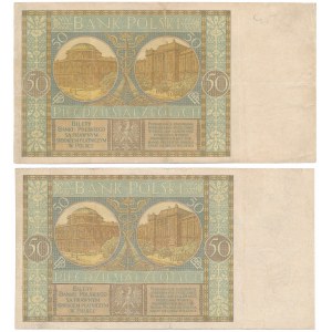 50 zlotých 1925 - Séria L a Séria AN (2ks)