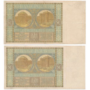 50 Zloty 1925 - Ser.L und Ser.AN (2Stück)