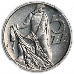 Rybak 5 złotych 1971 - lustro