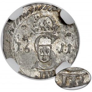 Sigismund III Vasa, Zwei-Dollar-Wilnius 1611 - Falscher Nennwert III - sehr selten