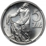 5 złotych 1958 Rybak - wąska ósemka