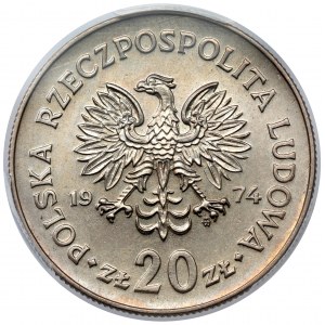 Próba MIEDZIONIKIEL 20 złotych 1974 Nowotko - nakład 20 szt.