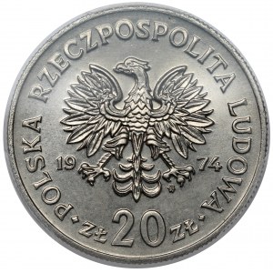 Próba NIKIEL 20 złotych 1974 Nowotko