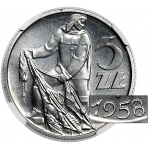 Rybak 5 złotych 1958 - BAŁWANEK - PIĘKNY