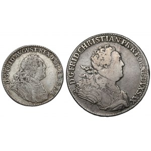 August III, 1/6 Taler 1763 und Friedrich Christian, Gulden 1763, Satz (2tlg.)