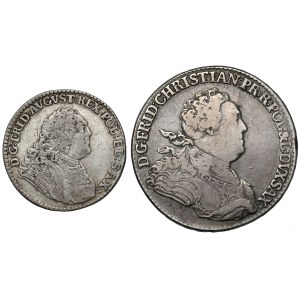 August III, 1/6 thaler 1763 and Frederick Christian, Gulden 1763, set (2pcs)
