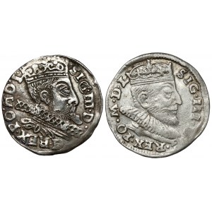 Žigmund III Vaza, Trojka Vilnius 1592 a Bydgoszcz 1599, sada (2ks)